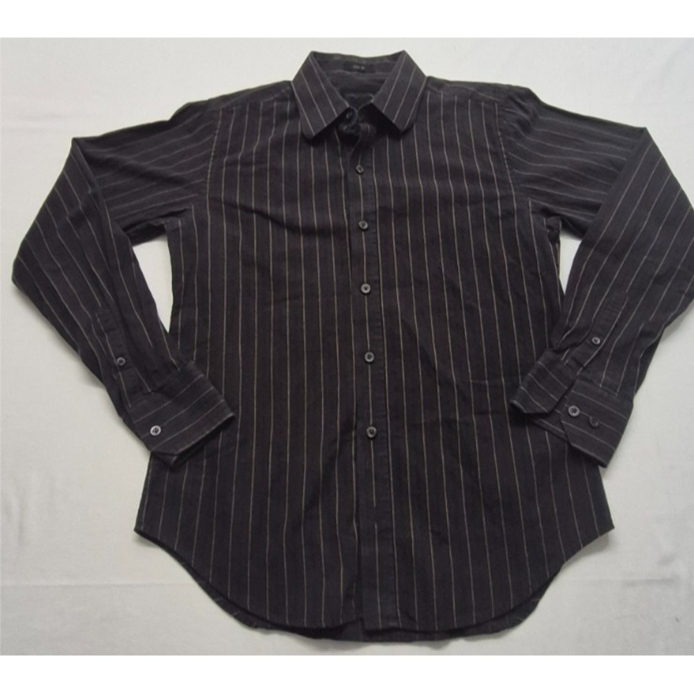 BKE Slim Fit men's black striped long sleeve button up shirt‎ SM 100% Cotton